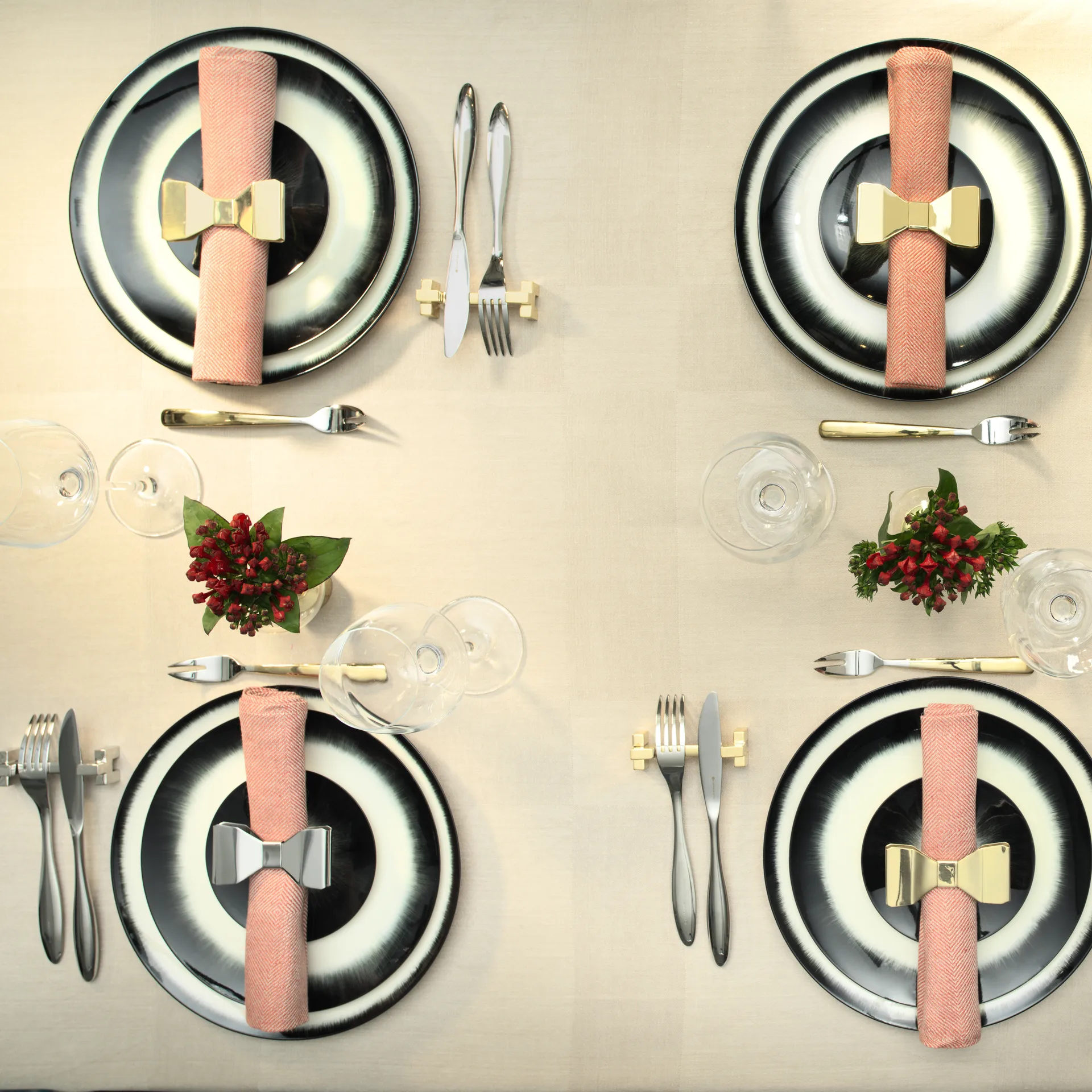 Bowie servettring 2-pack, Rostfritt stål KLONG