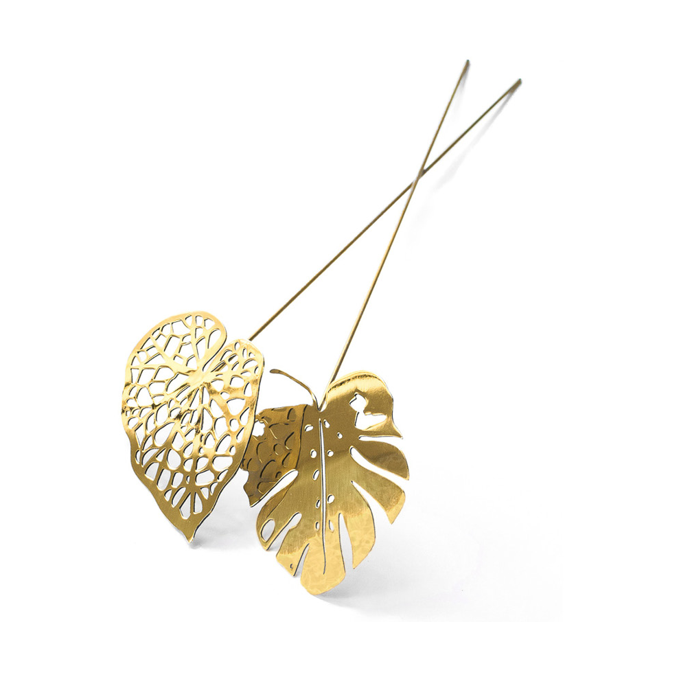 KLONG Brass leaves dekoration 2-pack Water | Skandinavisk Design | Dekorationsdetaljer | Guldfärgad
