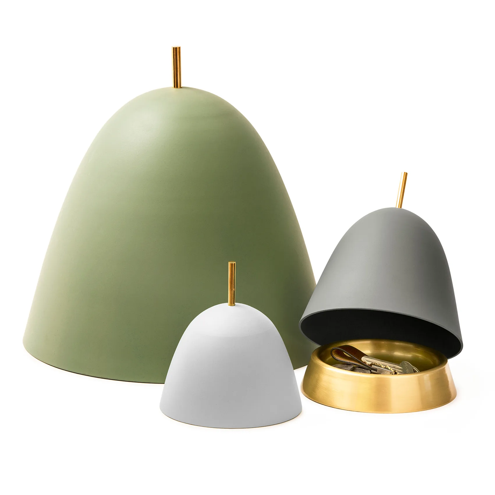 Gömma förvaring medium 16,5 cm, Grå-mässing KLONG