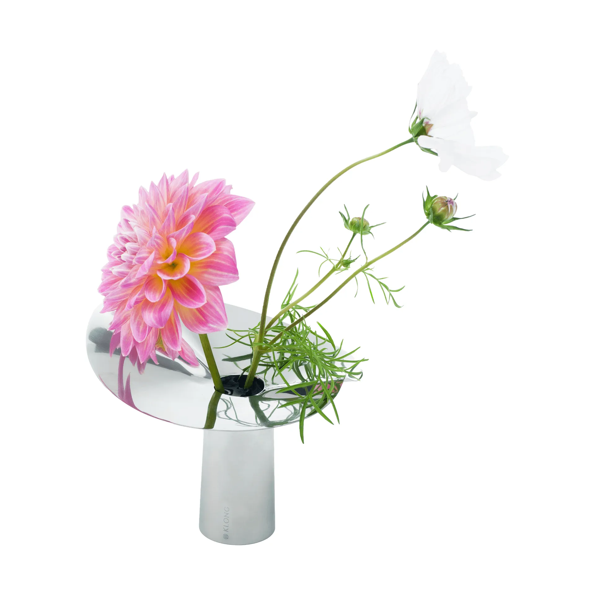 Löv vas-ljushållare, Rostfritt stål. 10 cm KLONG