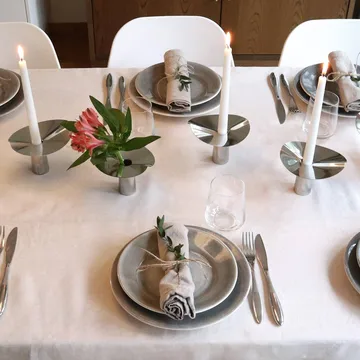 Löv vas-ljushållare - Rostfritt stål. 10 cm - KLONG