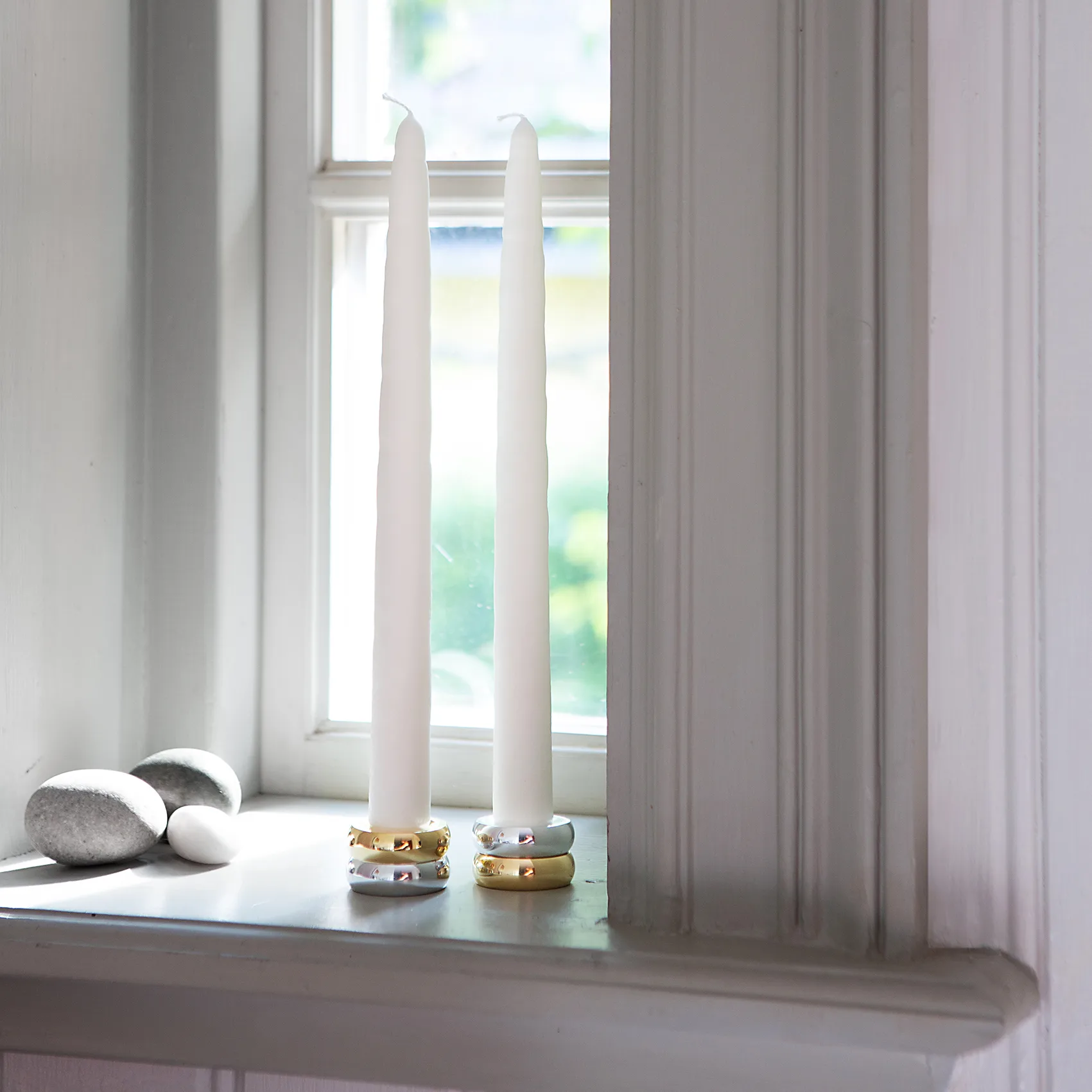 Marriage Duo ljusstake 2 delar, Mässing-silver KLONG