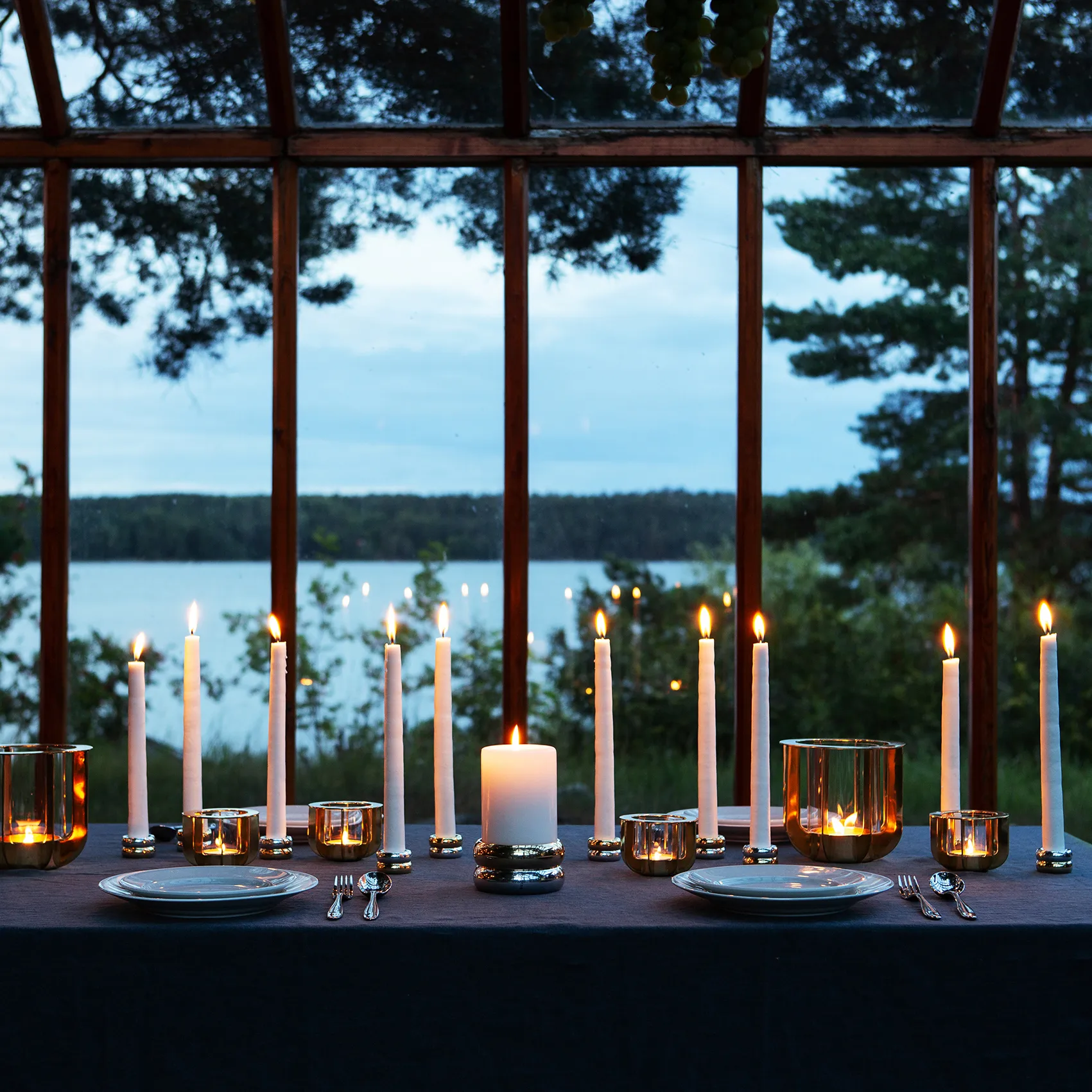 Marriage Duo ljusstake 2 delar, Mässing-silver KLONG