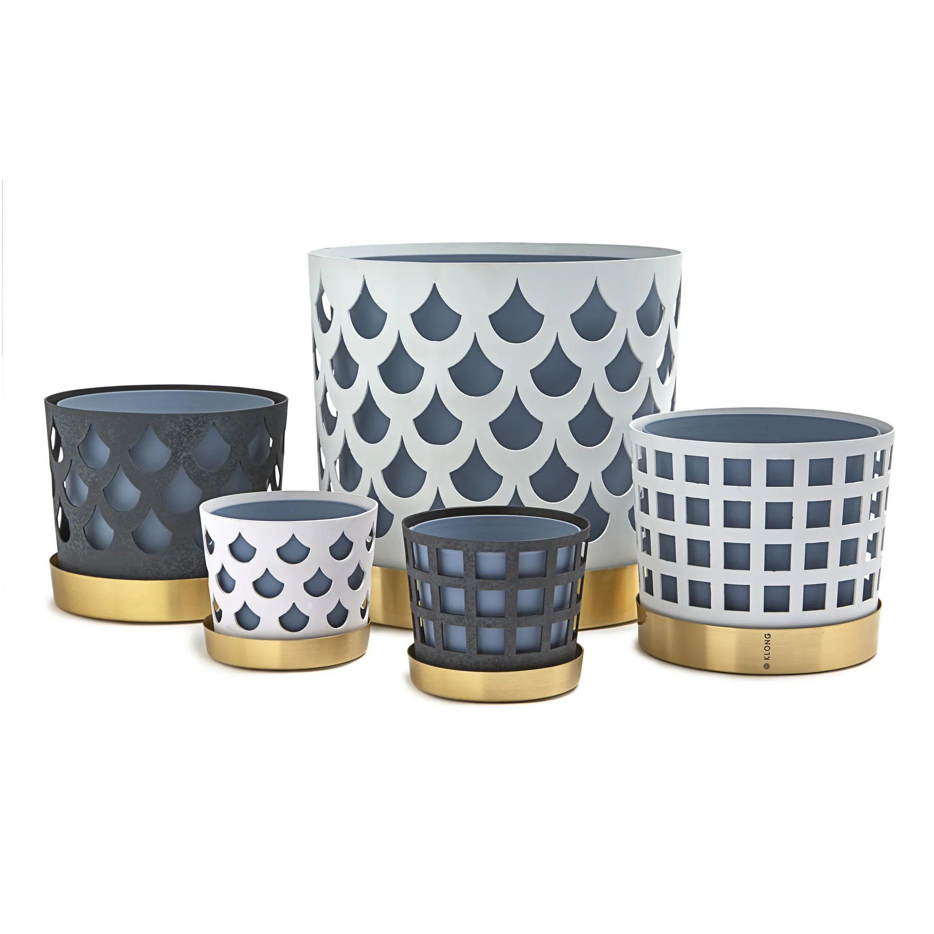 Trio kruka square, mellan, vit KLONG