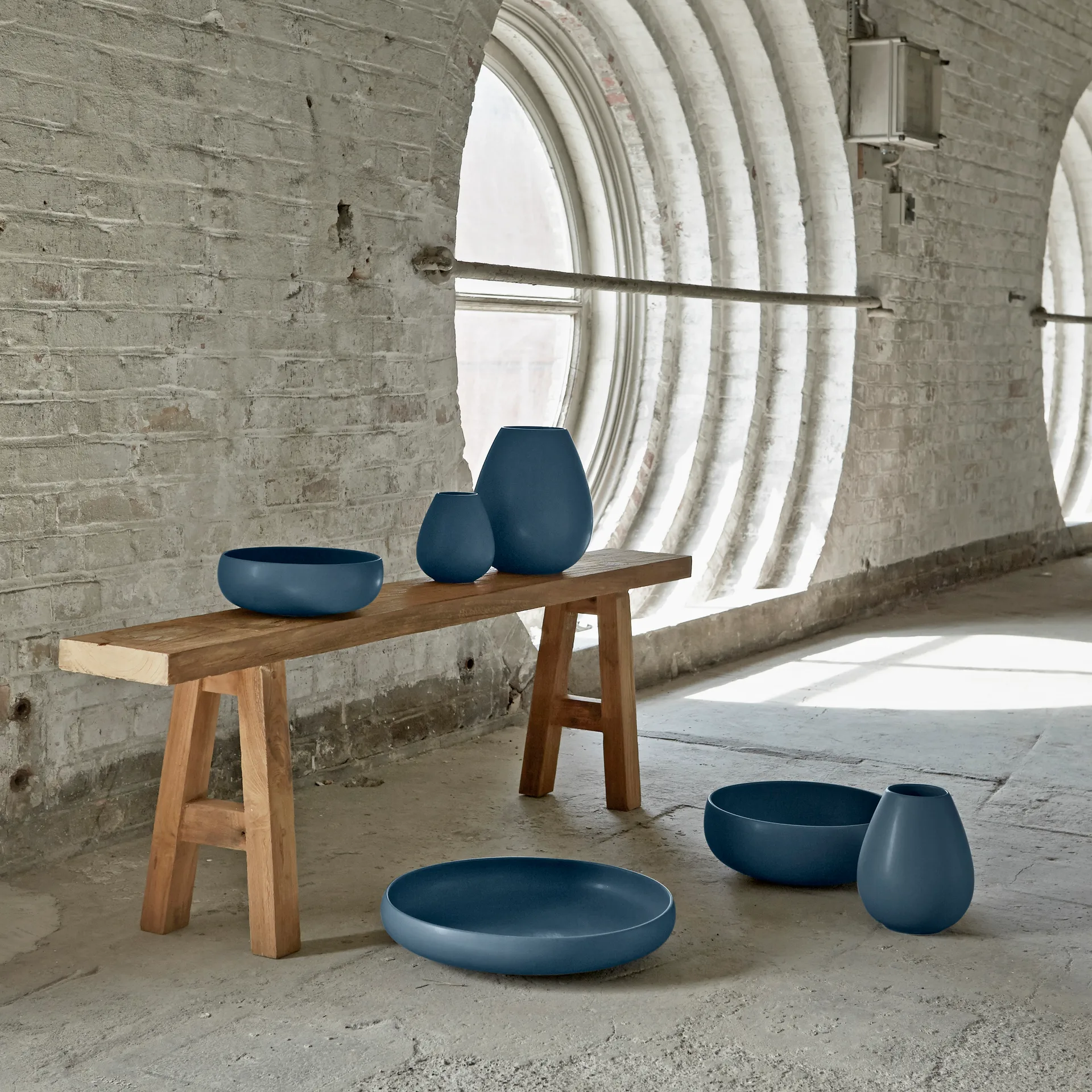 Earth vas 14 cm, Blå Knabstrup Keramik