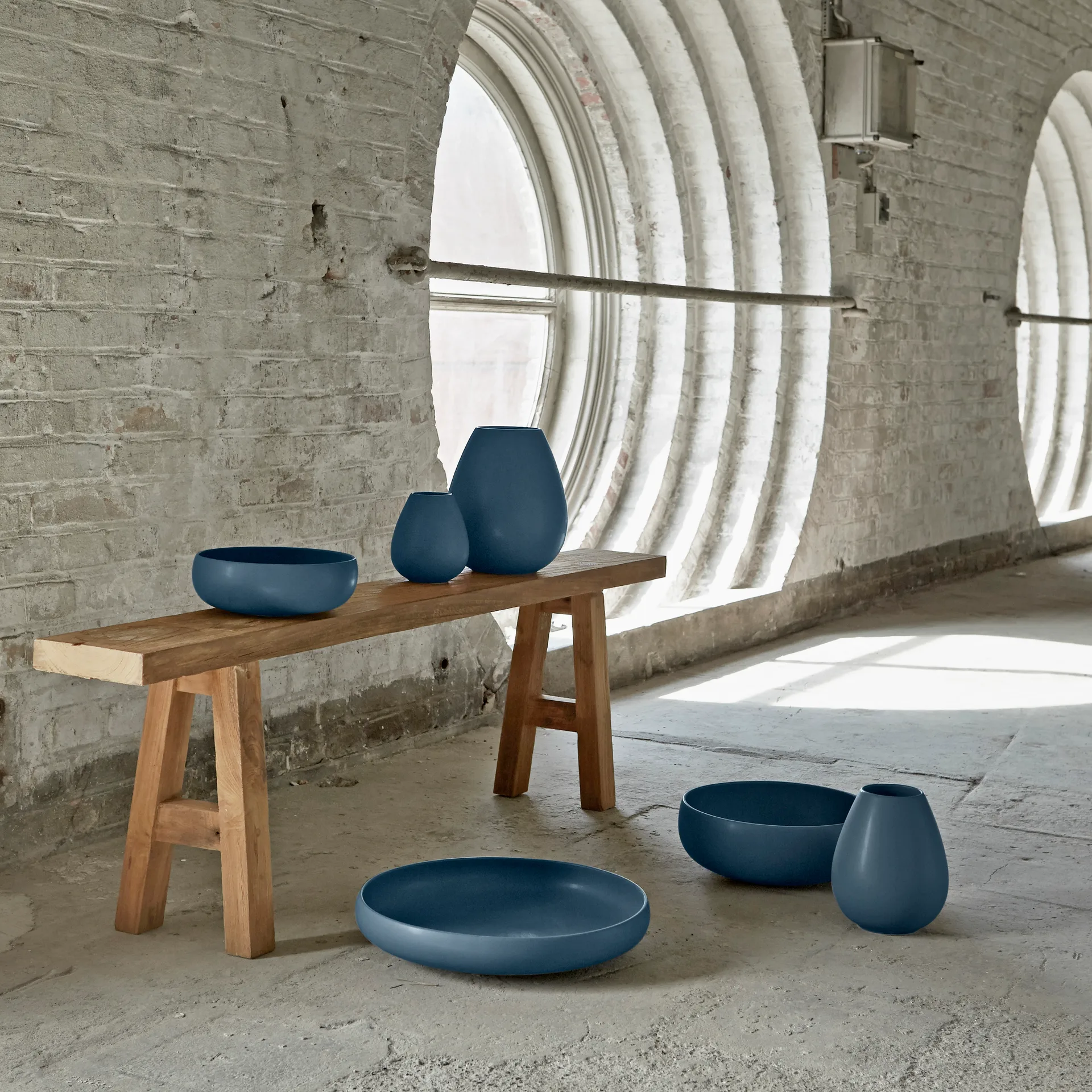 Earth vas 24 cm, Blå Knabstrup Keramik