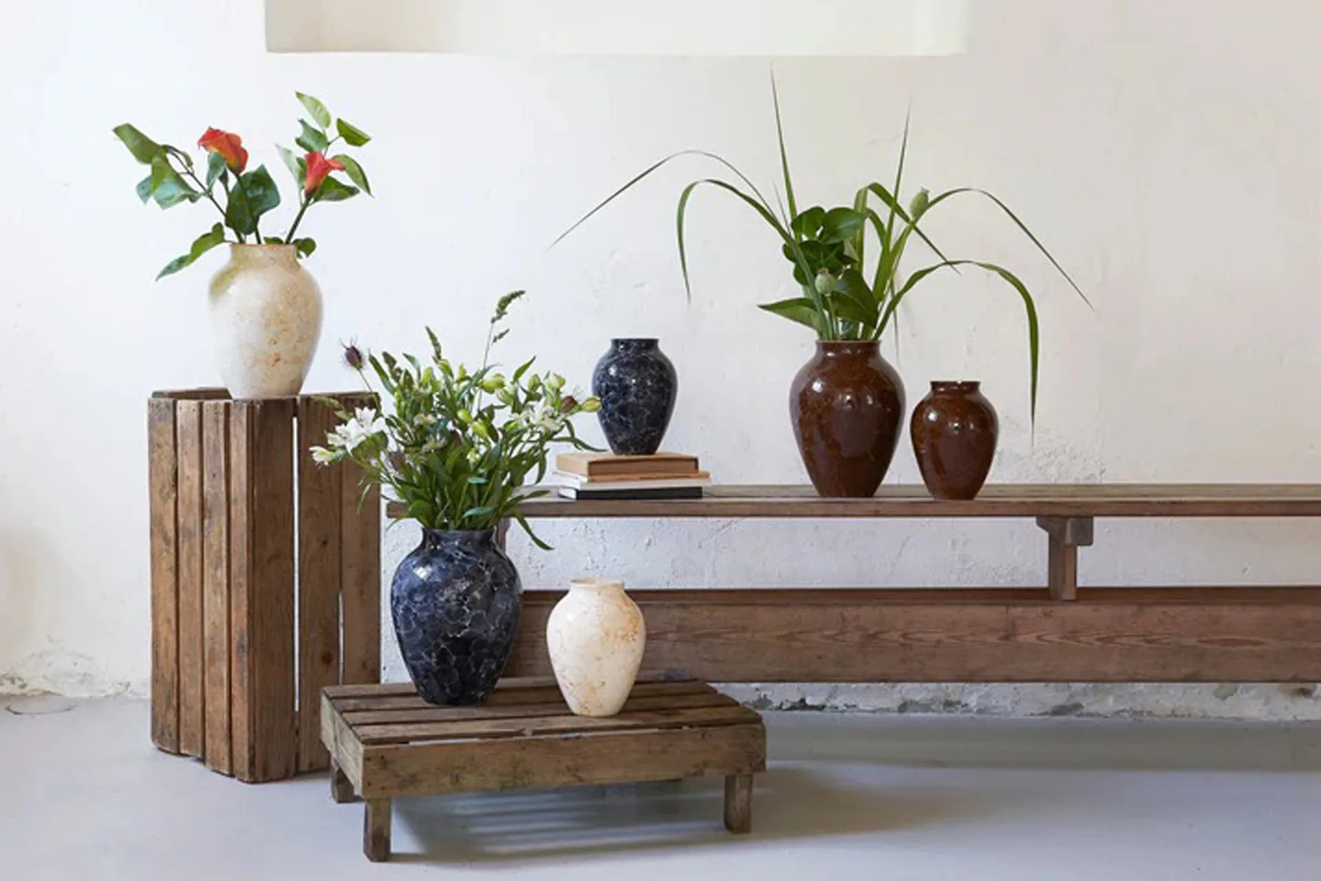 Knabstrup vas Natura 20 cm, Grafit Knabstrup Keramik