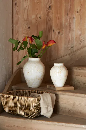 Knabstrup vas Natura 27 cm - Vit-ljusbrun - Knabstrup Keramik