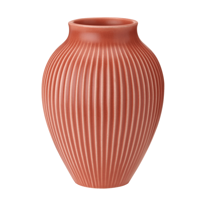 Knabstrup vas räfflad 12,5 cm - Coral - Knabstrup Keramik