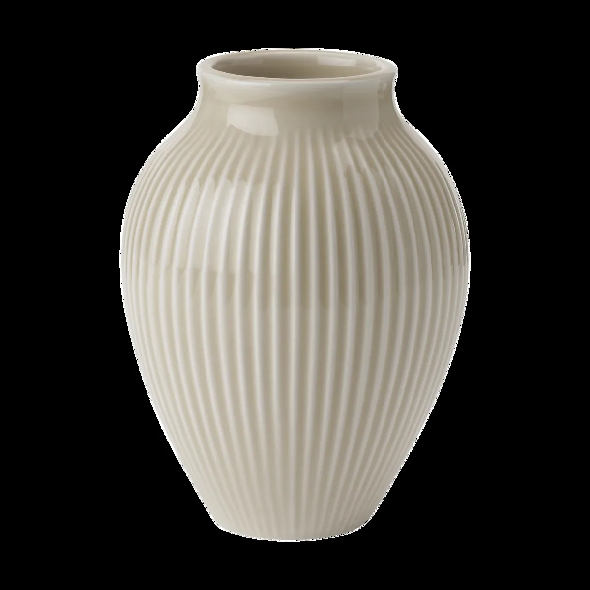 Knabstrup Keramik Knabstrup vas räfflad 12,5 cm Ripple sand