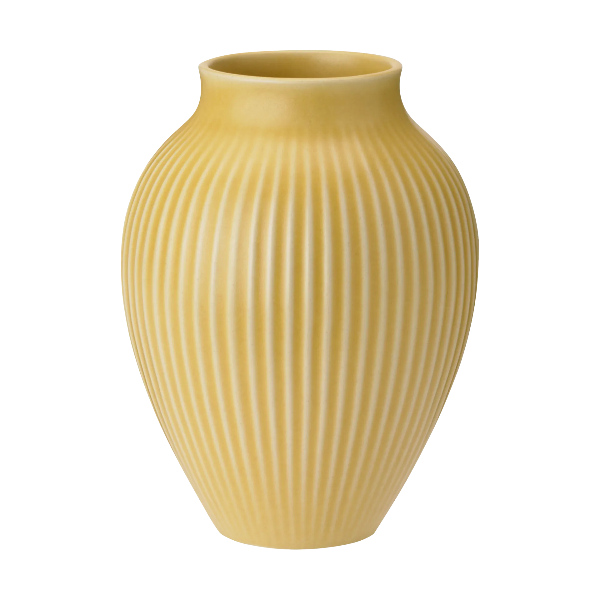Knabstrup vas räfflad 12,5 cm, Yellow Knabstrup Keramik