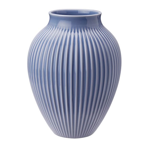Knabstrup vas räfflad 20 cm - Lavendelblå - Knabstrup Keramik