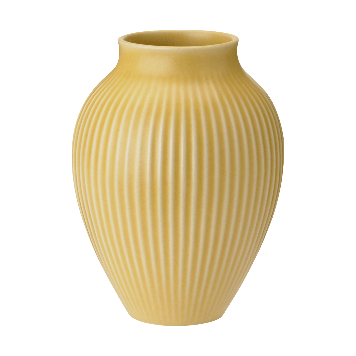 Knabstrup Keramik Knabstrup vas räfflad 20 cm Yellow