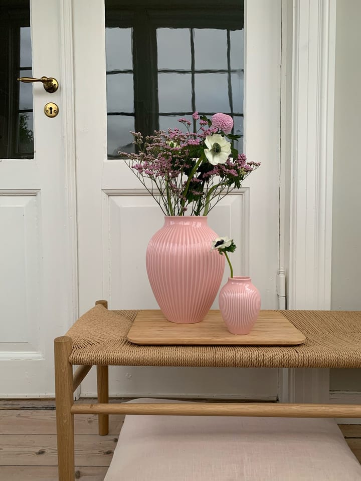 Knabstrup vas räfflad 27 cm, Rosa Knabstrup Keramik