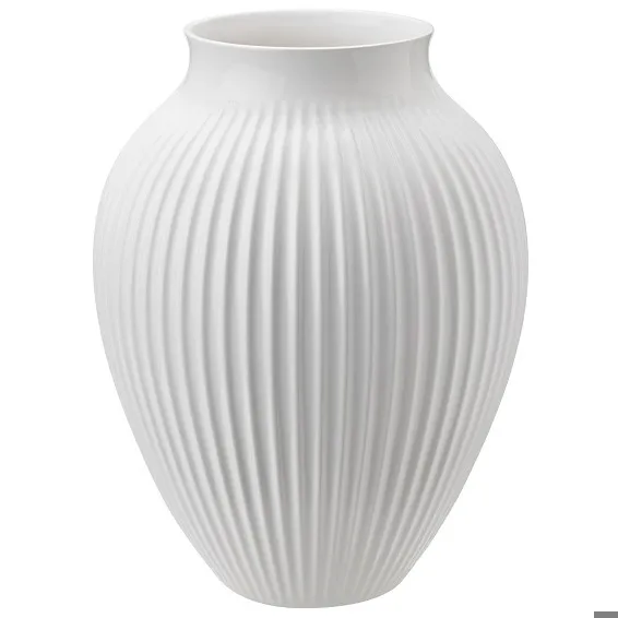 Knabstrup Keramik Knabstrup vas räfflad 27 cm Vit