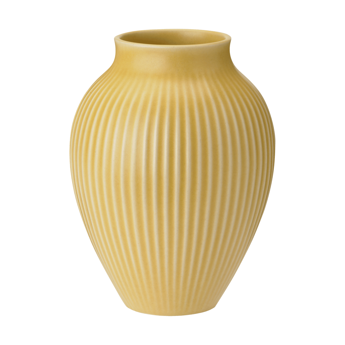 Knabstrup Keramik Knabstrup vas räfflad 27 cm Yellow