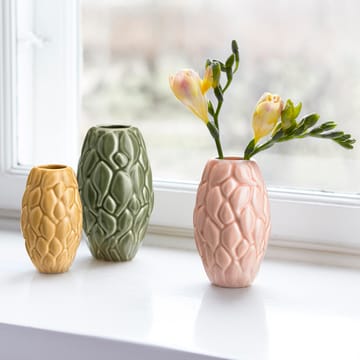 Leaf vas 3- pack - Rosa-grön-gul - Knabstrup Keramik
