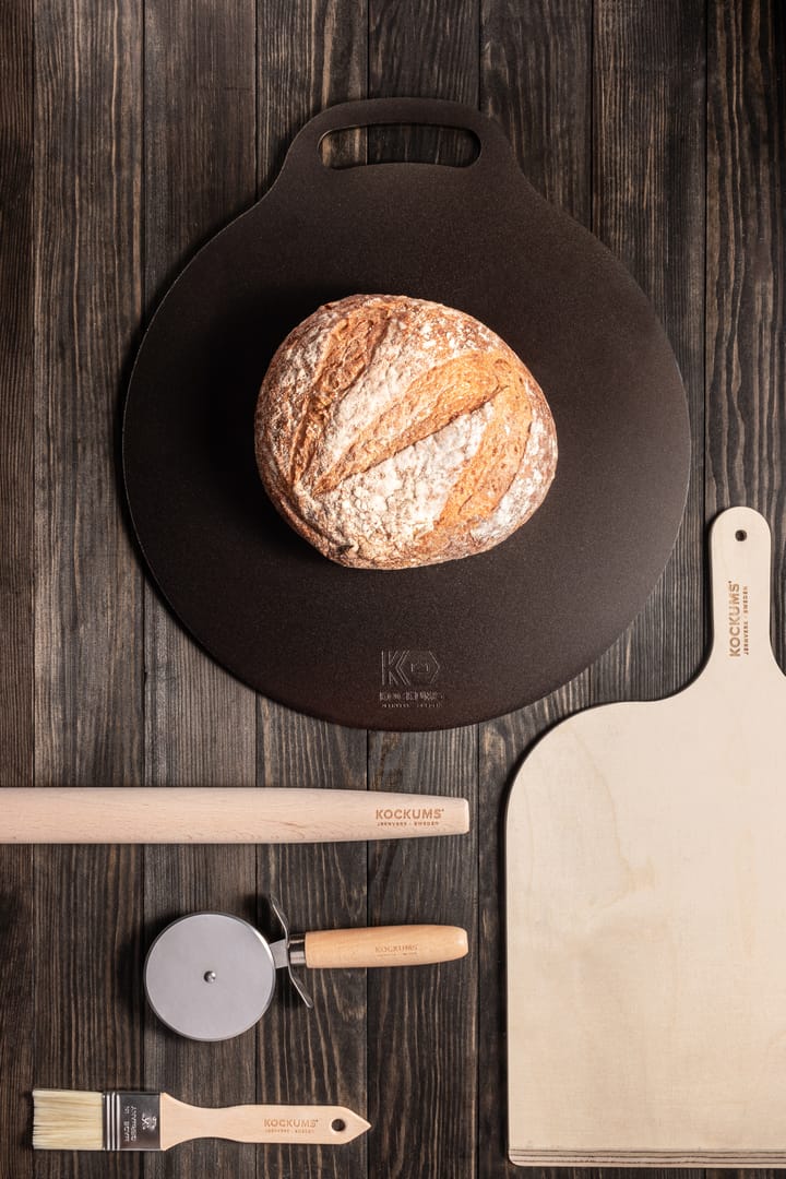 Kockums bak-pizzastål Ø35 cm, Kolstål Kockums Jernverk