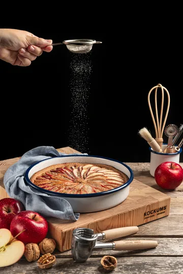 Kockums ugnsform - Kockums white-blå, rund, Ø28 cm - Kockums Jernverk