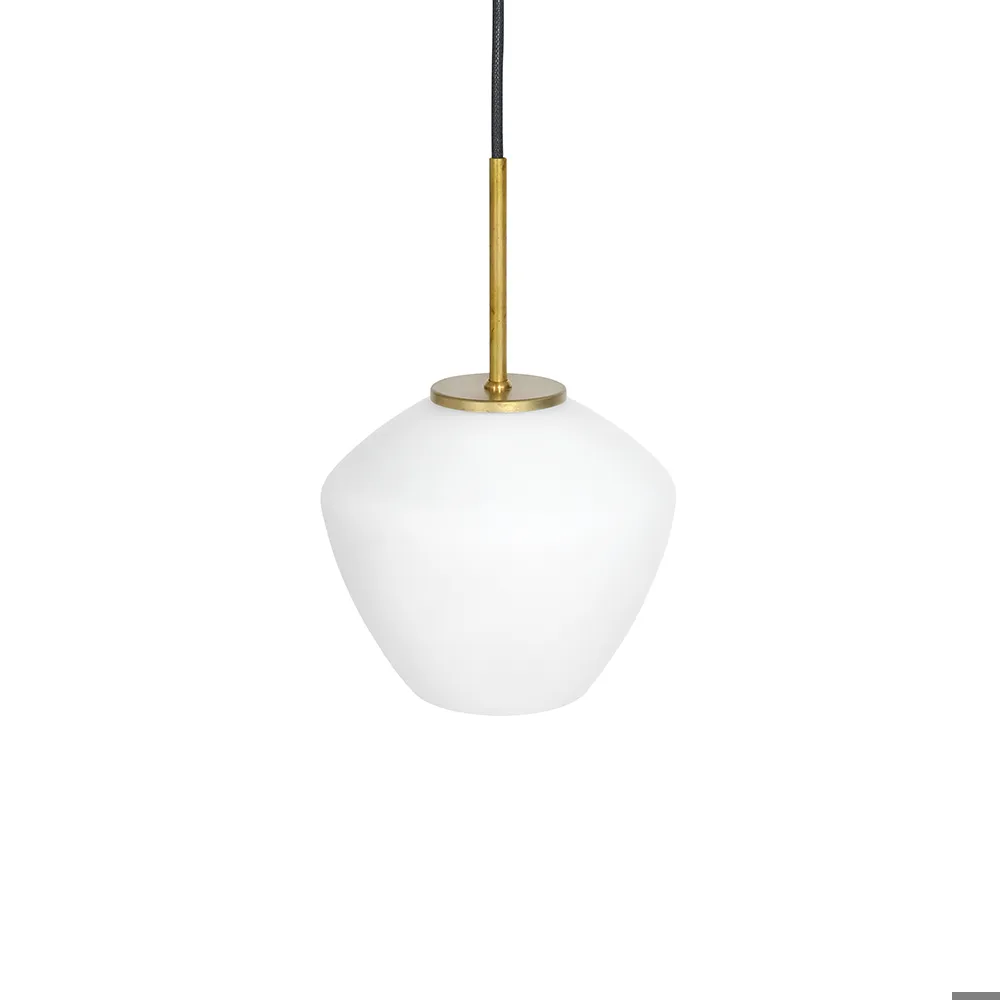 Konsthantverk DK 1-Låg pendel rå mässing/matt vit