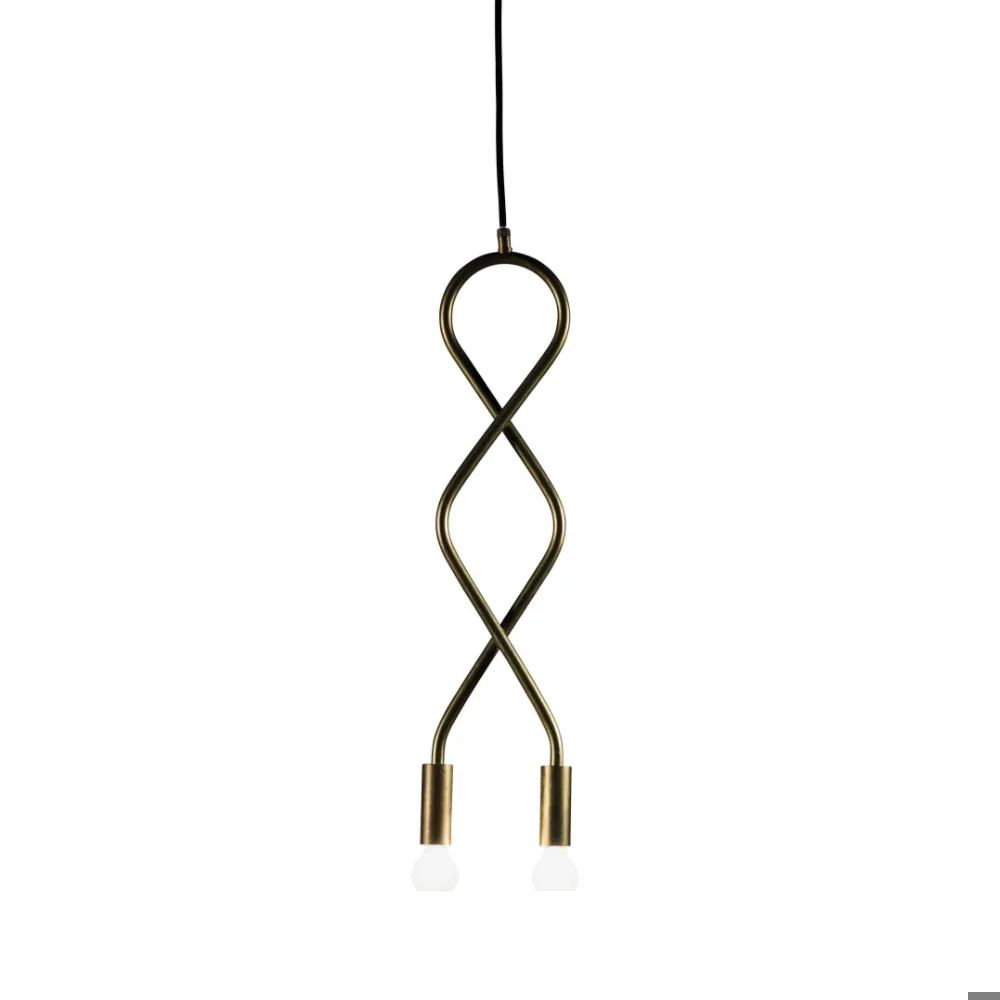 Konsthantverk Eld pendel mässing rå, 2-låg