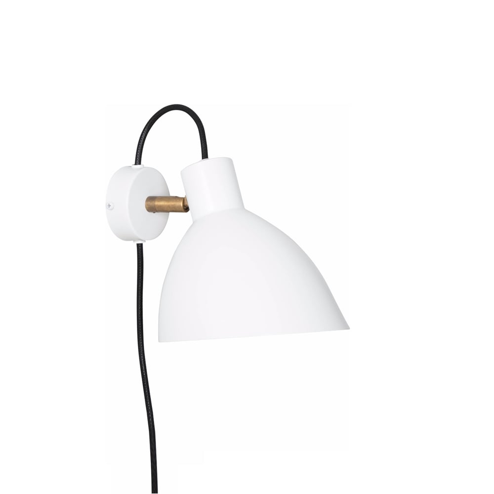 Konsthantverk KH1 vägglampa vit matt, råmässing | Skandinavisk Design | Vägglampor | Vit