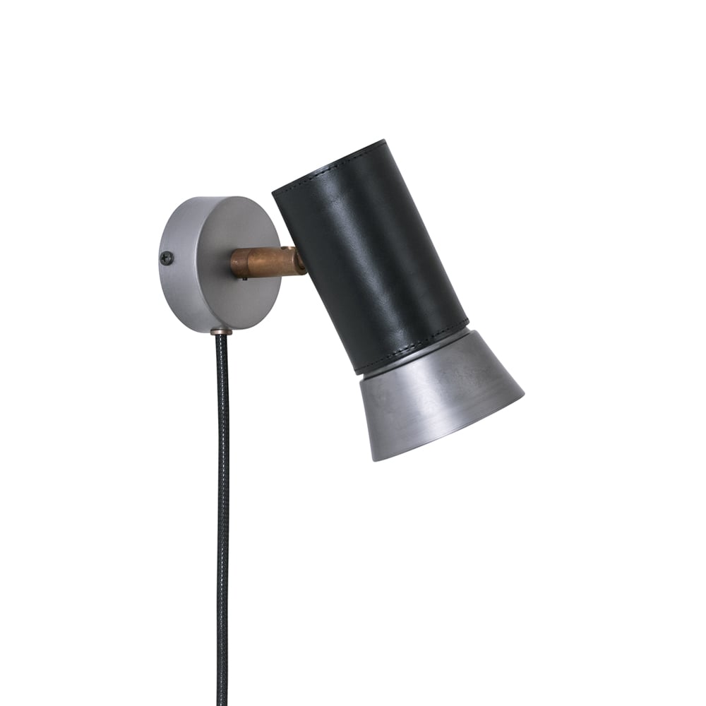 Konsthantverk Kusk vägglampa råjärn/svart läder | Skandinavisk Design | Vägglampor | Svart