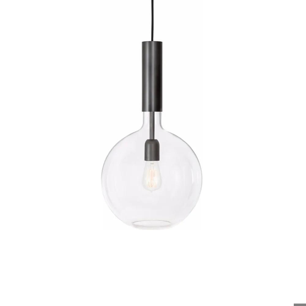 Konsthantverk Rosdala pendel glas klar, svartoxiderat järn, liten