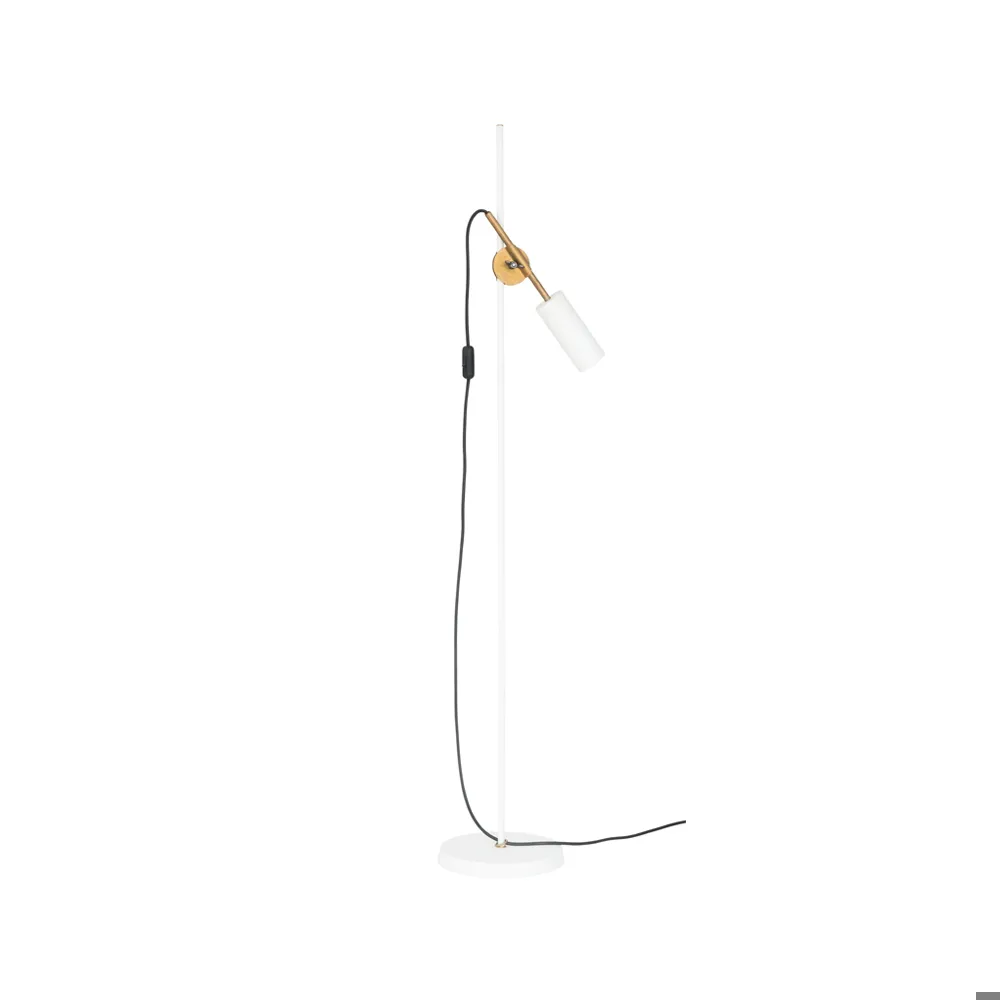 Konsthantverk Stav 1 - Låg golvlampa vit/råmässing