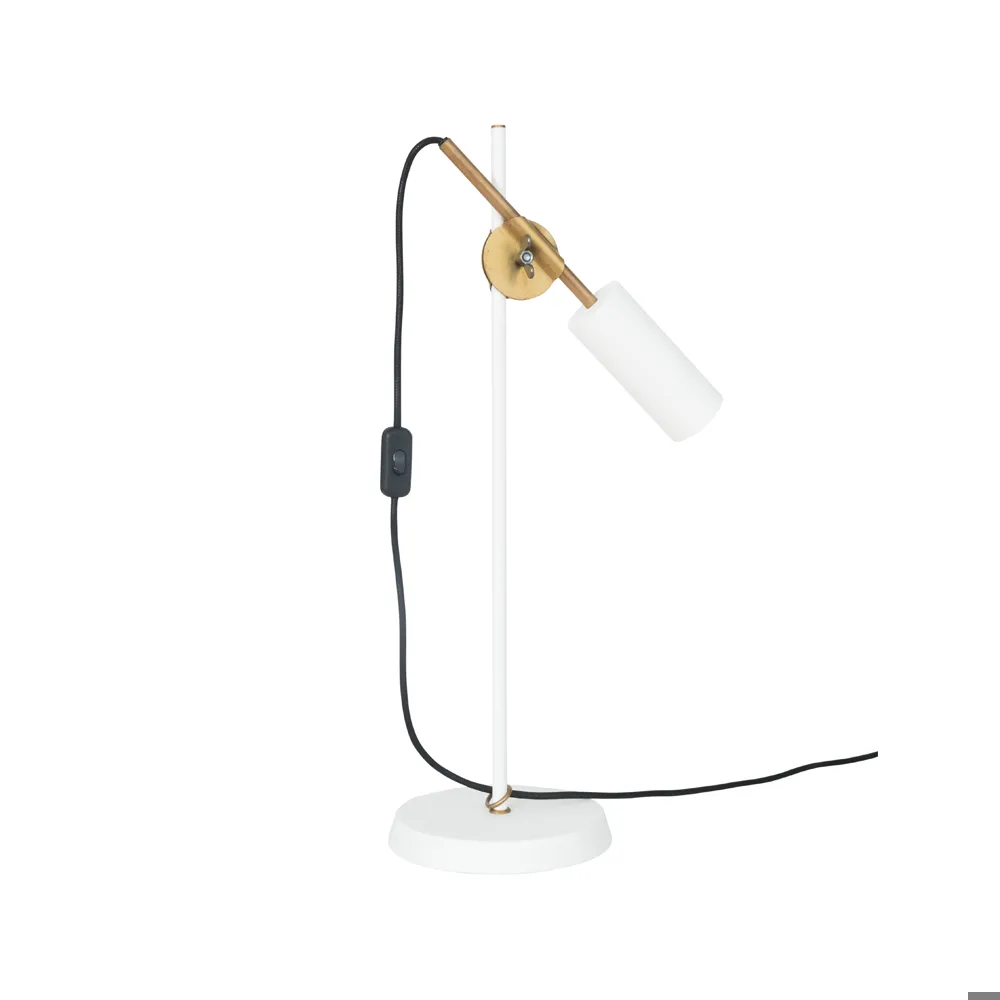 Konsthantverk Stav bordslampa vit/råmässing