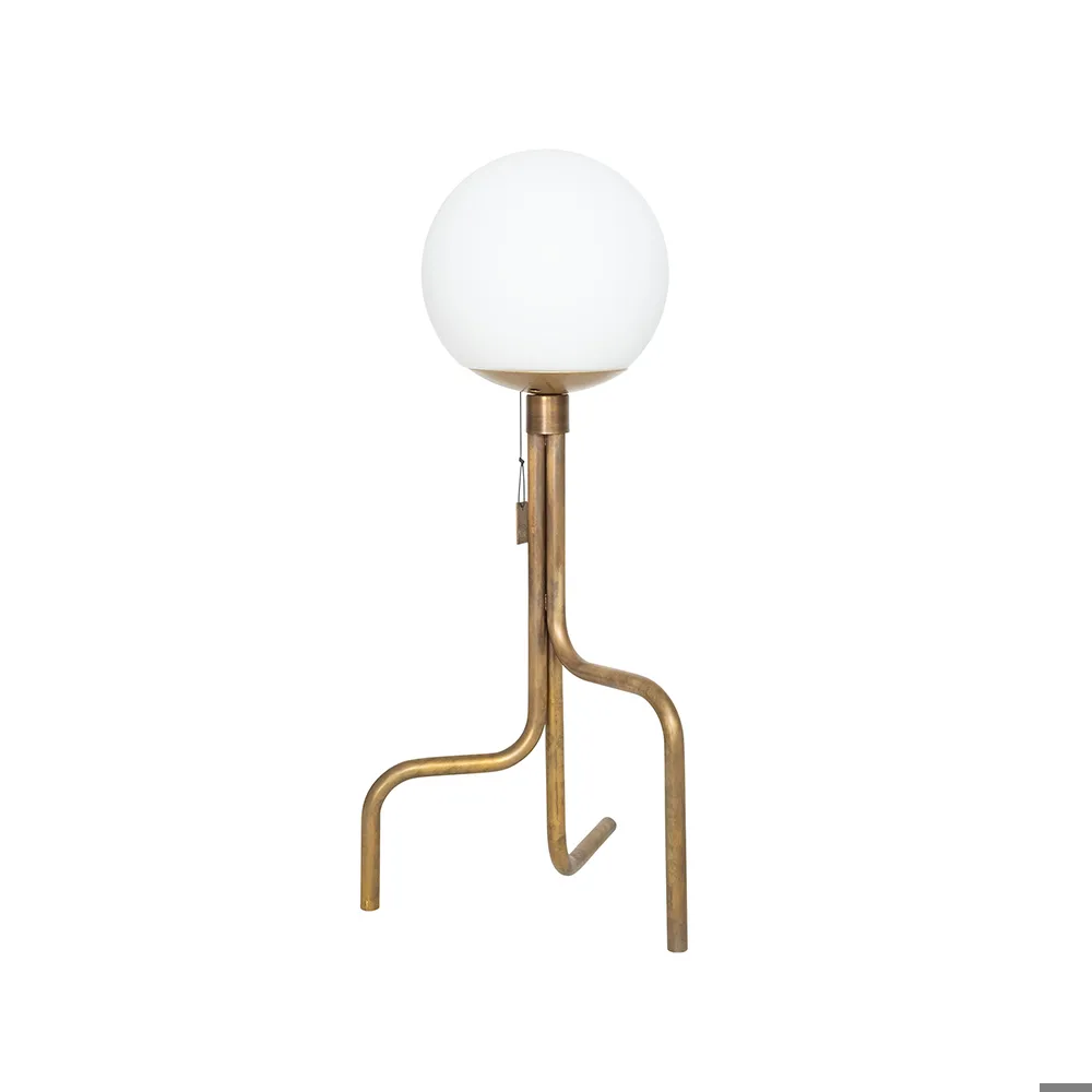 Konsthantverk Strapatz bordslampa rå mässing/matt vit