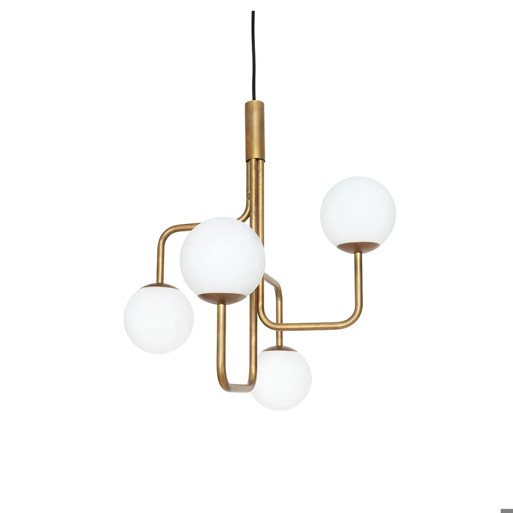 Konsthantverk Strapatz pendel glob Ø57,5 cm Rå mässing-opal