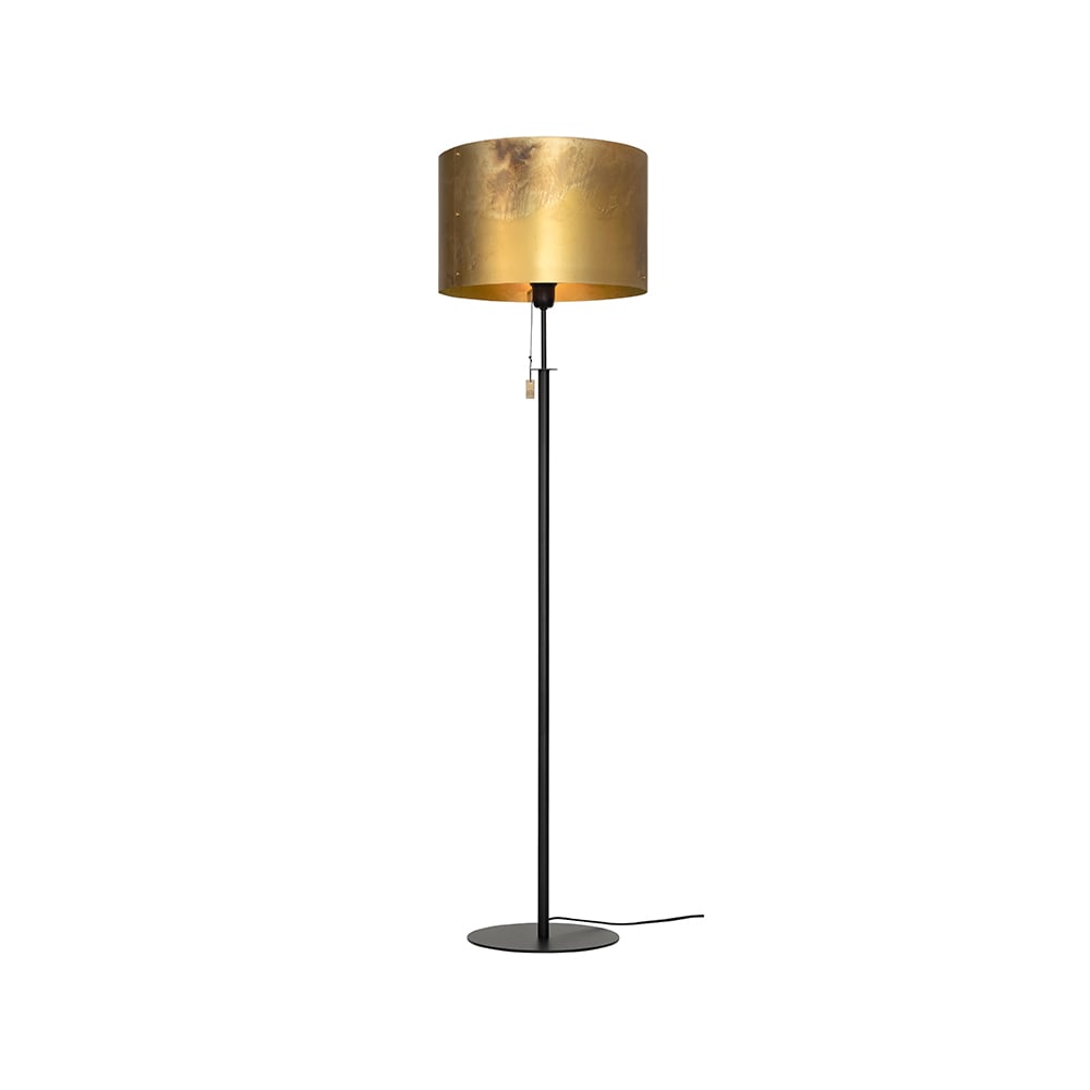 Konsthantverk Svep golvlampa svart/råmässing | Skandinavisk Design | Golvlampor | Svart