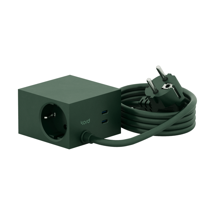 Cuboid+ grenuttag USB-C 30W 2 m - Dark Green - Kord