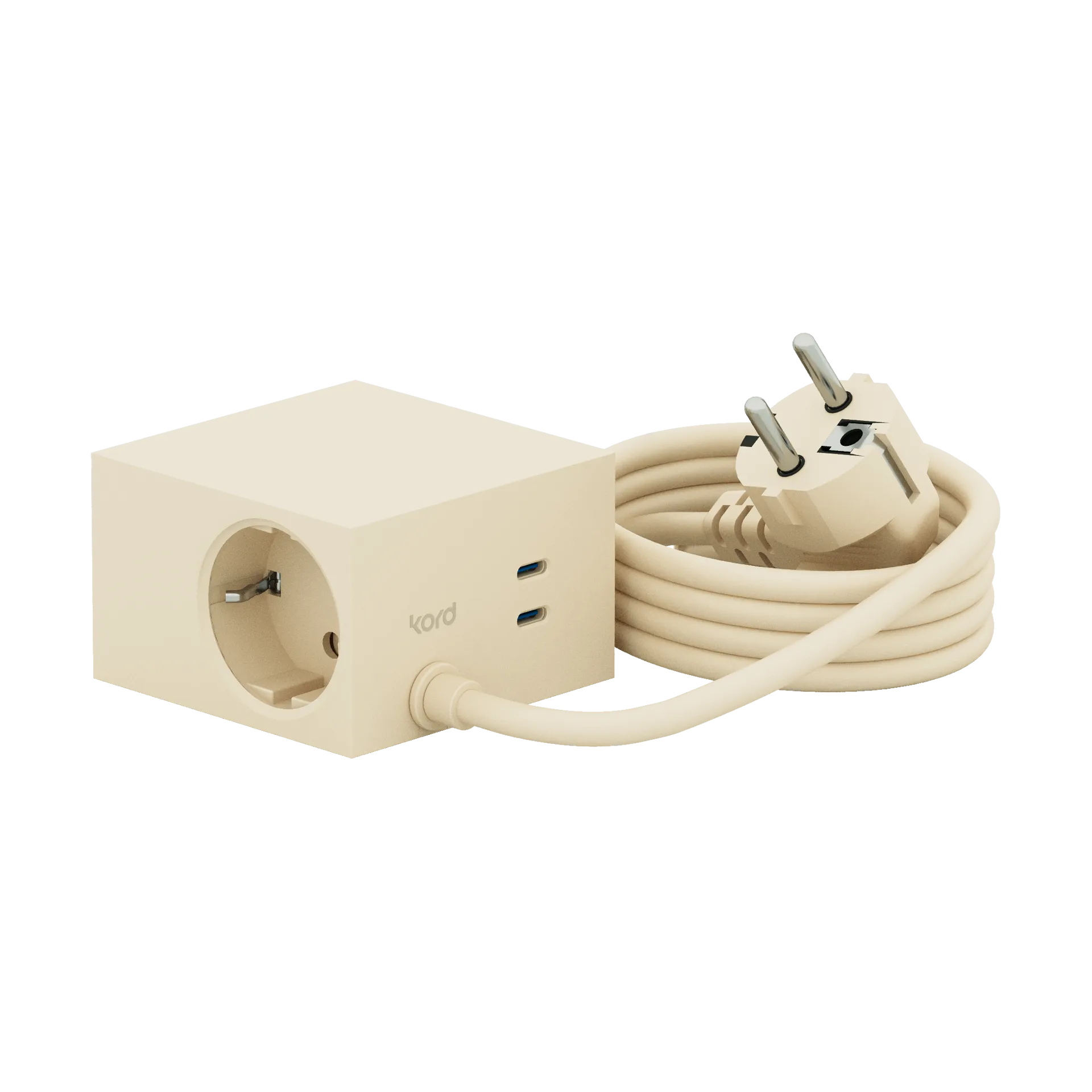 Cuboid+ grenuttag USB-C 30W 2 m, Pearled Ivory Kord