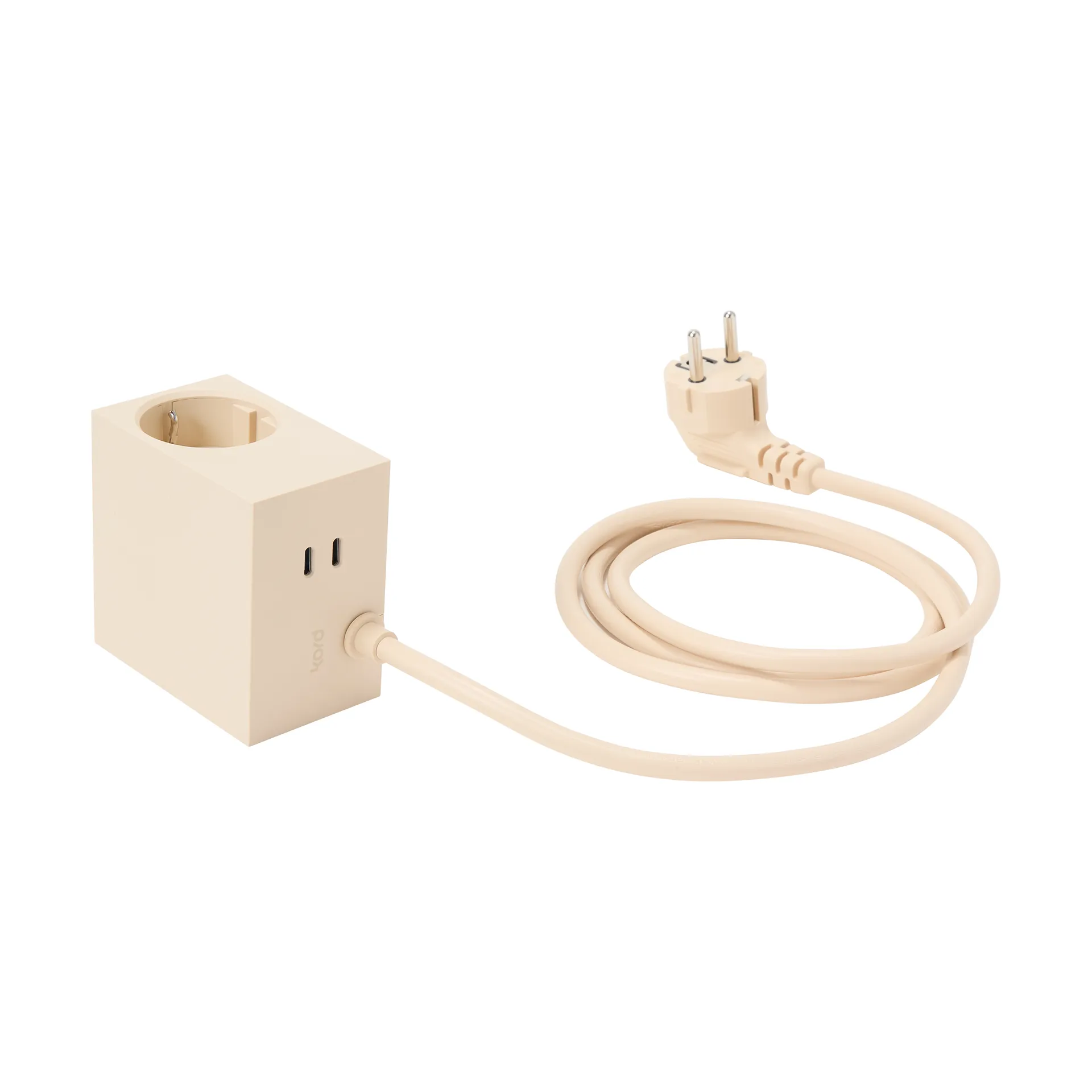 Cuboid+ grenuttag USB-C 30W 2 m, Pearled Ivory Kord