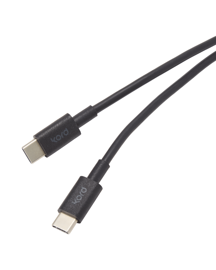 Kord USB-C till USB-C laddningskabel 1,8 m, Black Kord