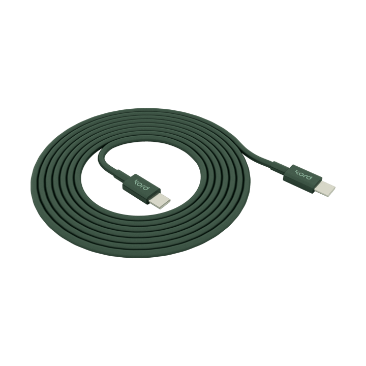Kord USB-C till USB-C laddningskabel 1,8 m - Dark Green - Kord