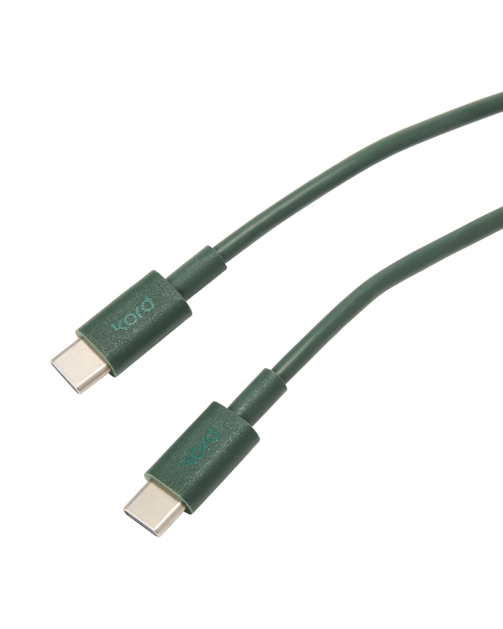Kord USB-C till USB-C laddningskabel 1,8 m, Dark Green Kord