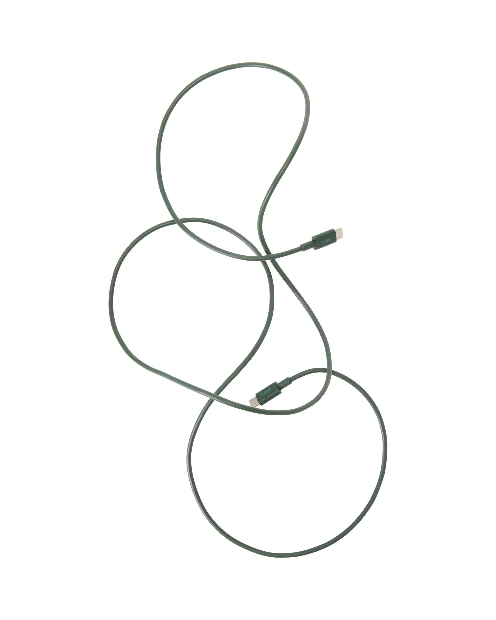 Kord USB-C till USB-C laddningskabel 1,8 m, Dark Green Kord
