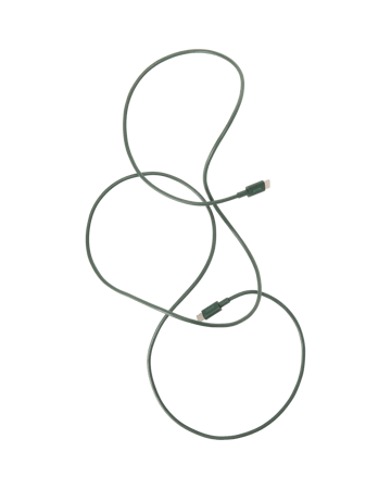 Kord USB-C till USB-C laddningskabel 1,8 m - Dark Green - Kord