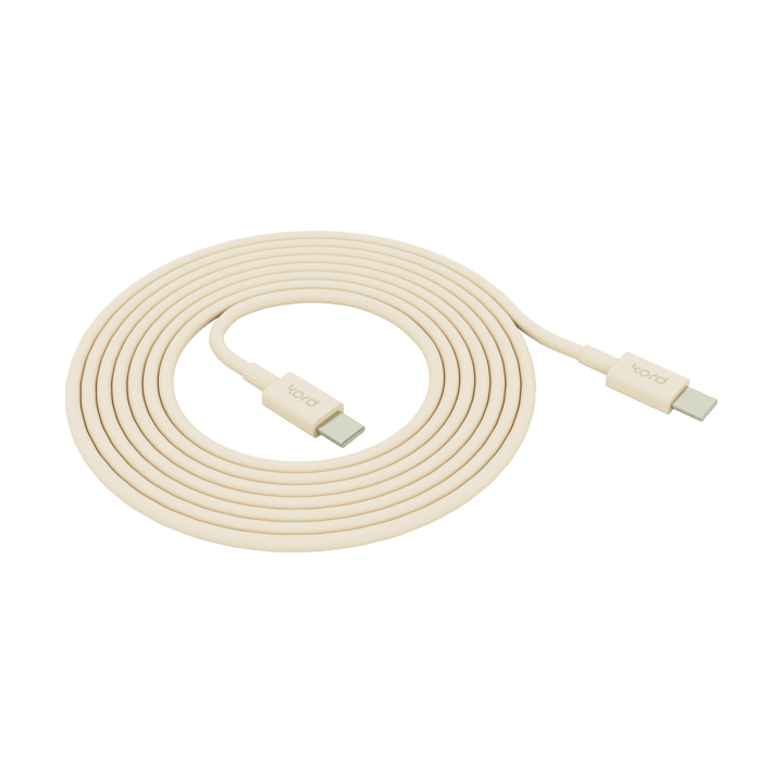 Kord USB-C till USB-C laddningskabel 1,8 m - Pearled Ivory - Kord