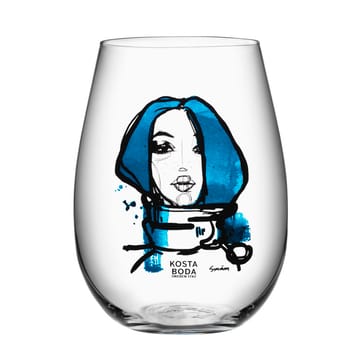 All about you glas 2-pack - miss you (blå) - Kosta Boda