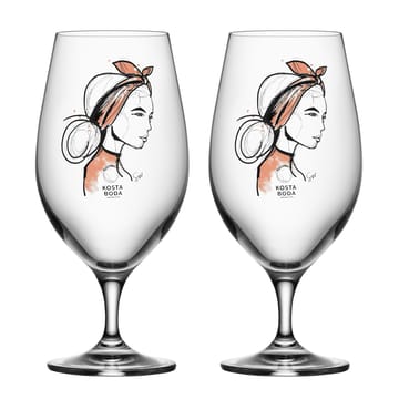 All about you ölglas 40 cl 2-pack - Near you beer (rusty orange) - Kosta Boda