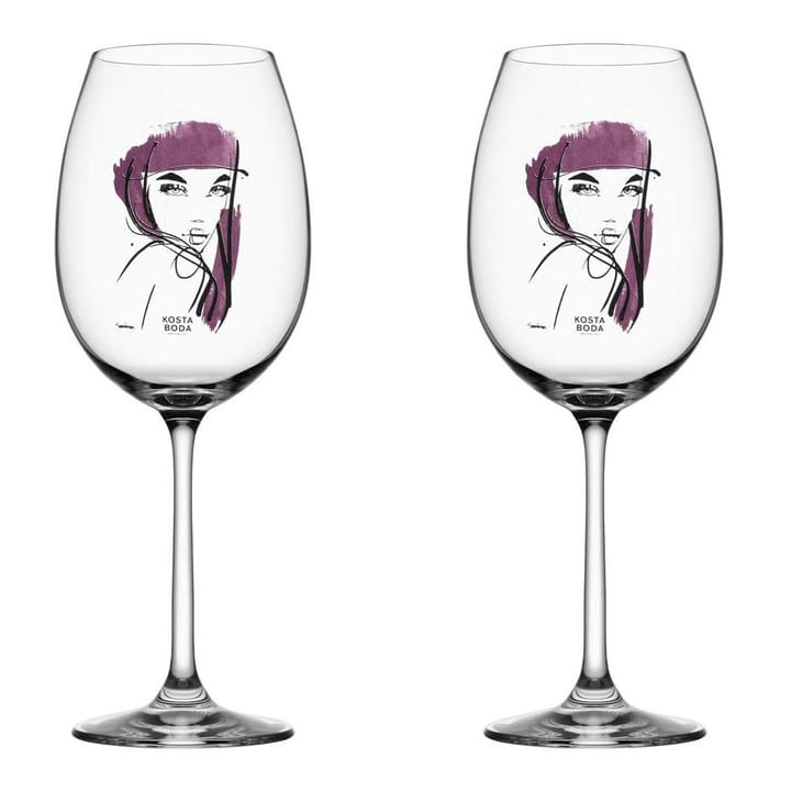 All about you vinglas 2-pack - purpurröd - Kosta Boda