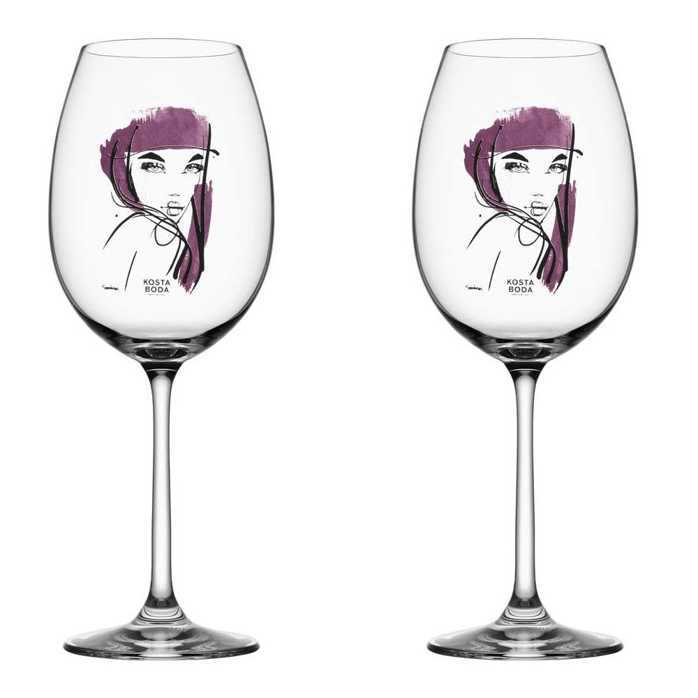 All about you vinglas 2-pack purpurröd