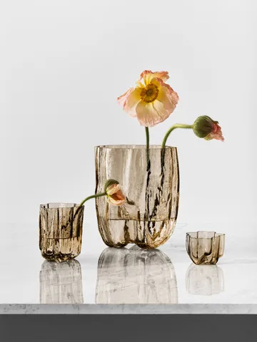 Crackle ljuslykta 5,8 cm - Taupe - Kosta Boda