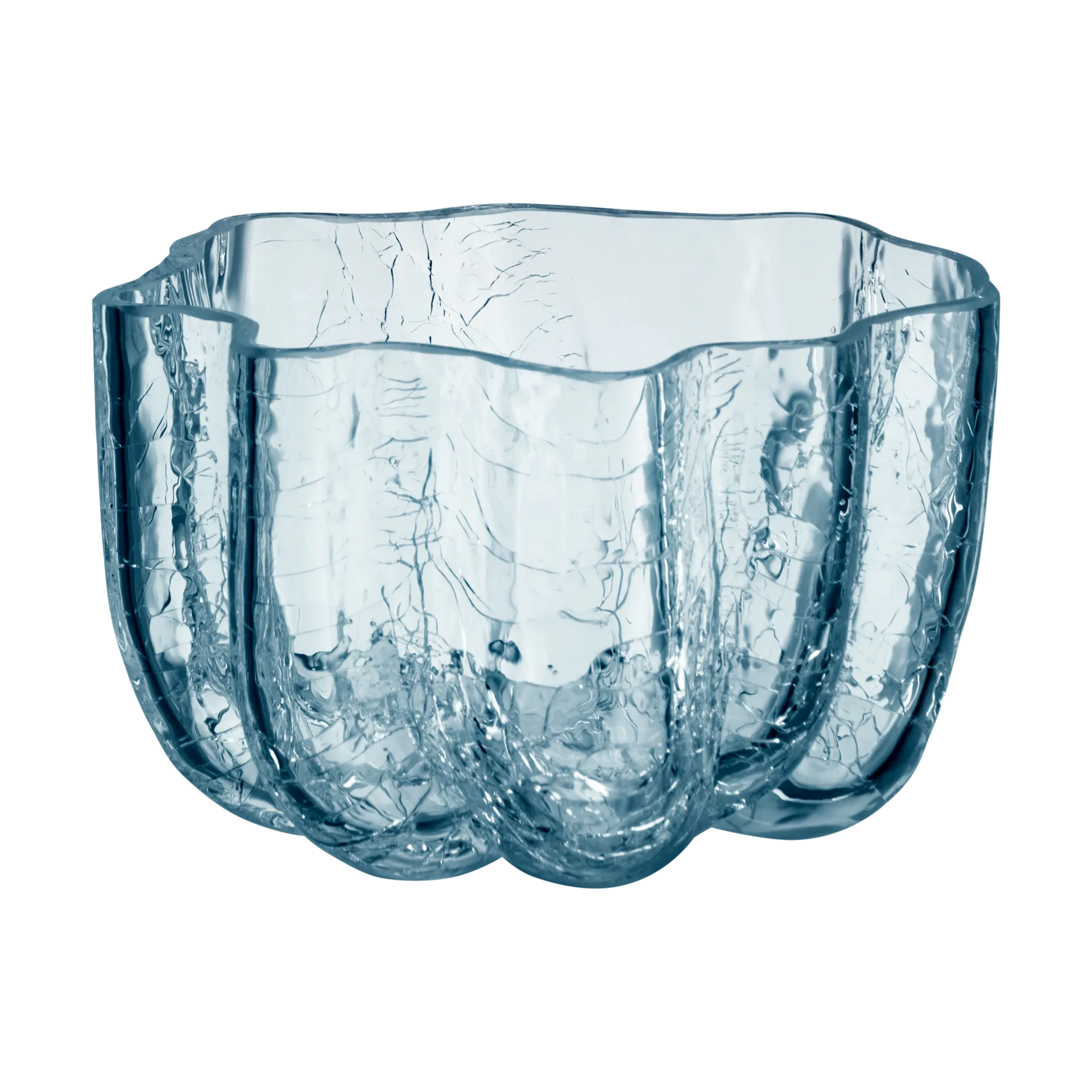 Crackle ljuslykta cirkulär 58 mm, Klar Kosta Boda