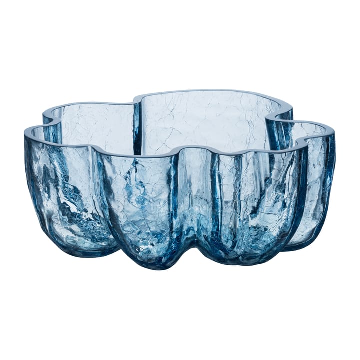 Crackle skål 105 mm - Cirkulärt glas (blå) - Kosta Boda