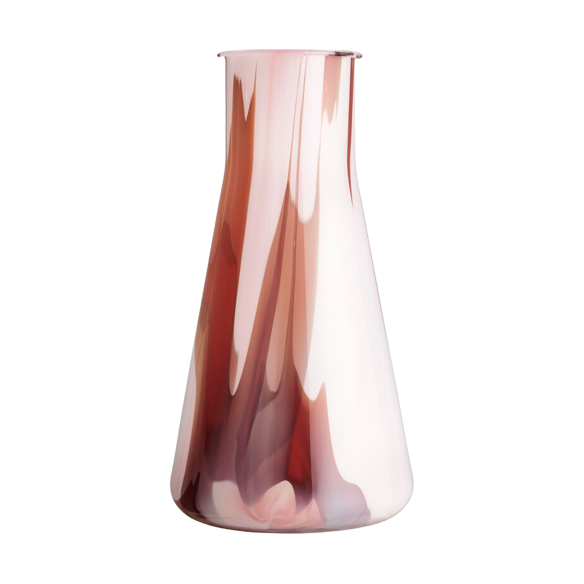 Kosta Boda Lab erlenmeyer vas 30,5 cm Röd-vit-rosa | Skandinavisk Design | Vaser | Röd